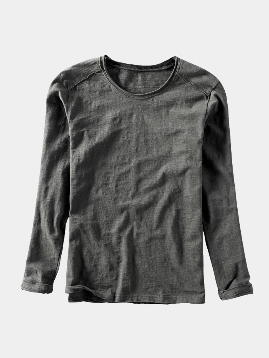 Essentiële Vintage Katoenen Langsleeve T-shirt