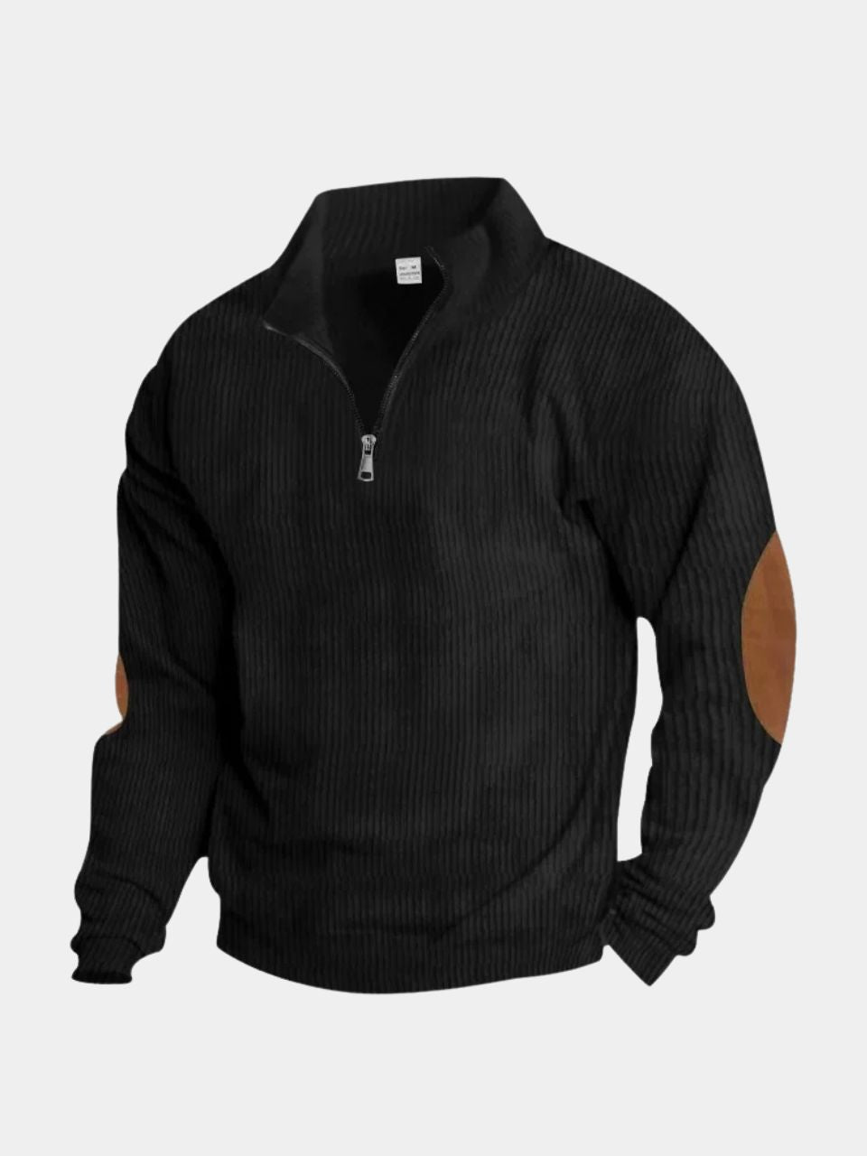 Hoge Kraag Kwart Rits Corduroy Pullover