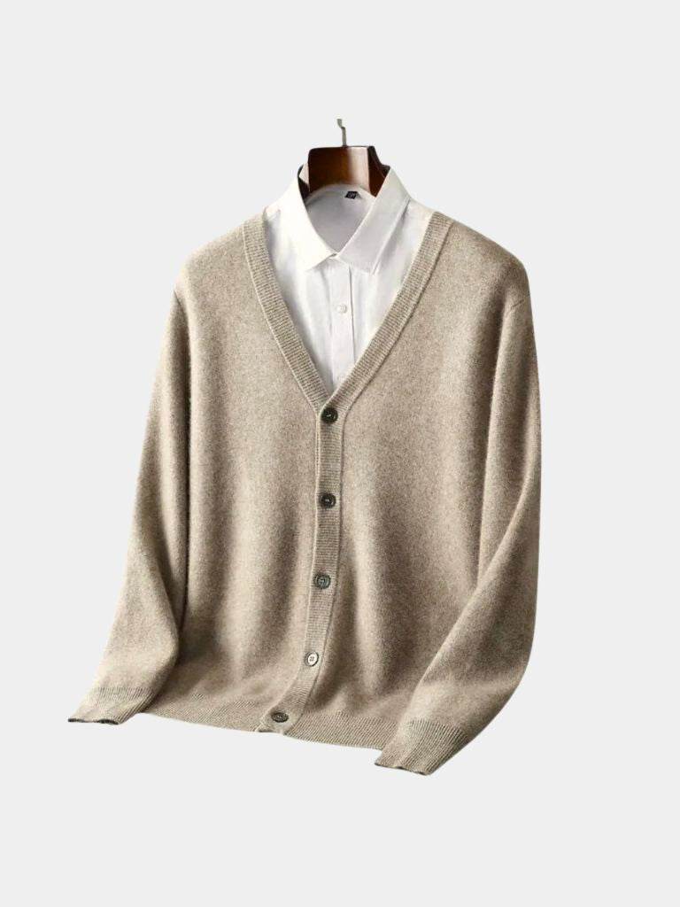 100% Merino Wol V-Hals Gebreide Cardigan Trui