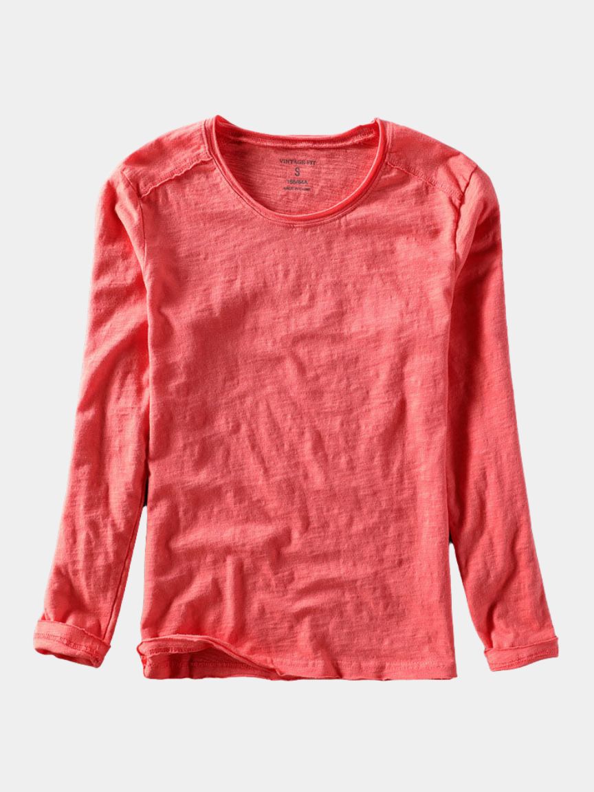 Essentiële Vintage Katoenen Langsleeve T-shirt