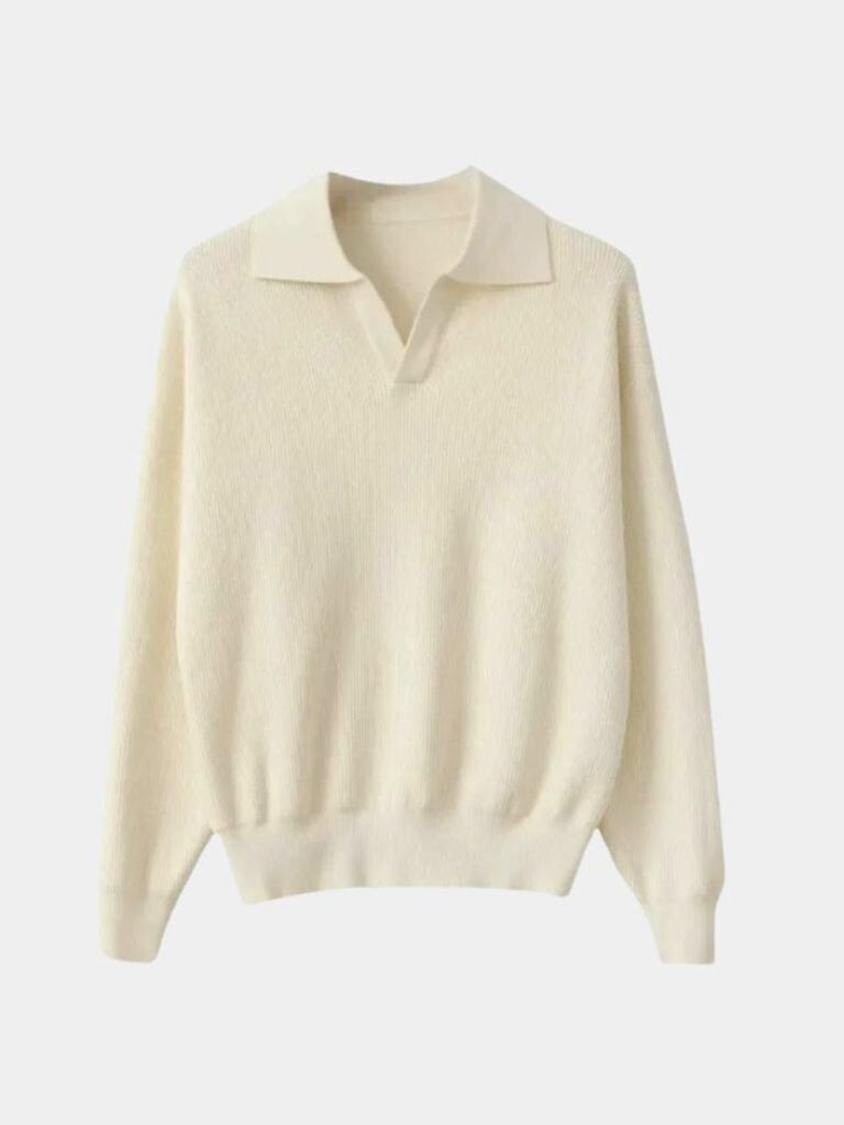 Essentiële V-Hals Polo Pullover