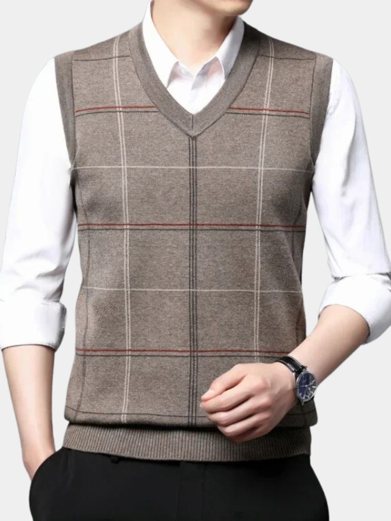 Academische Geruite Trui Vest