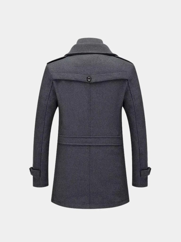 Aristocratische Zwarte Wol Overjas