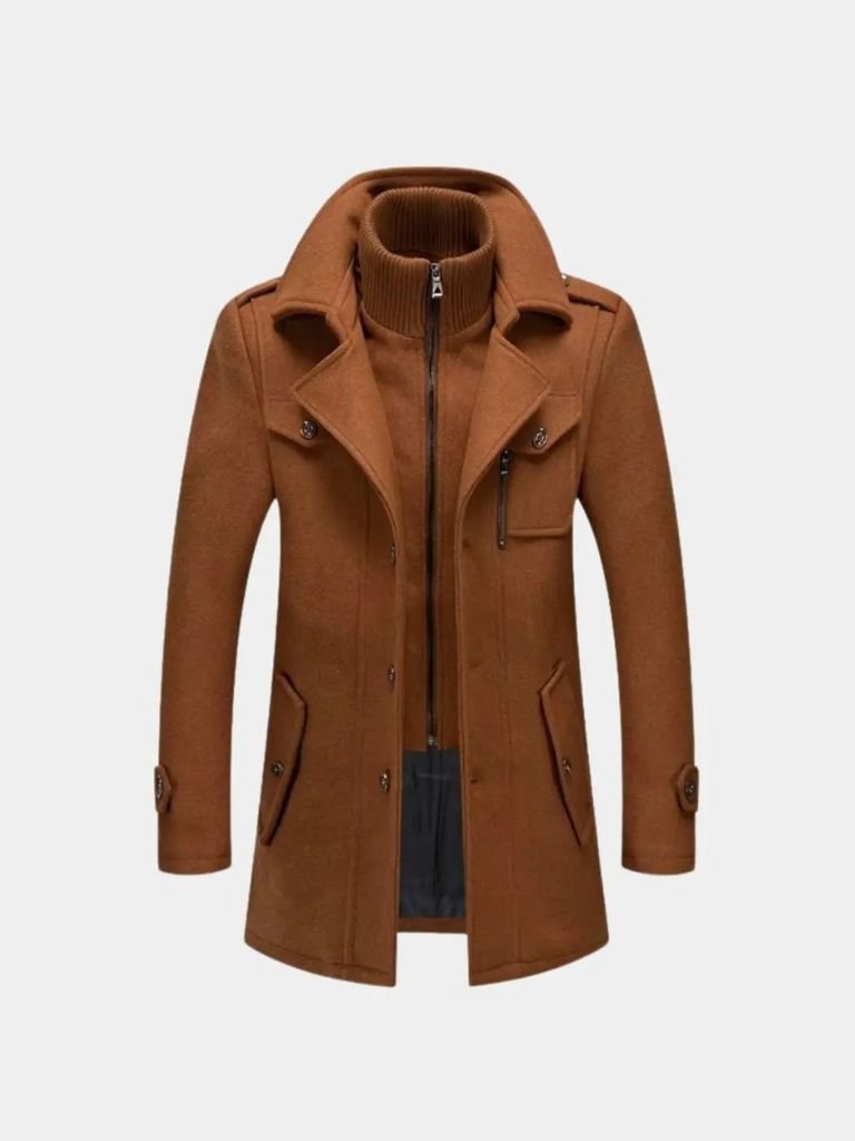 Aristocratische Zwarte Wol Overjas