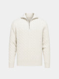 Premium Kabelgebreide Zip-Hals Trui