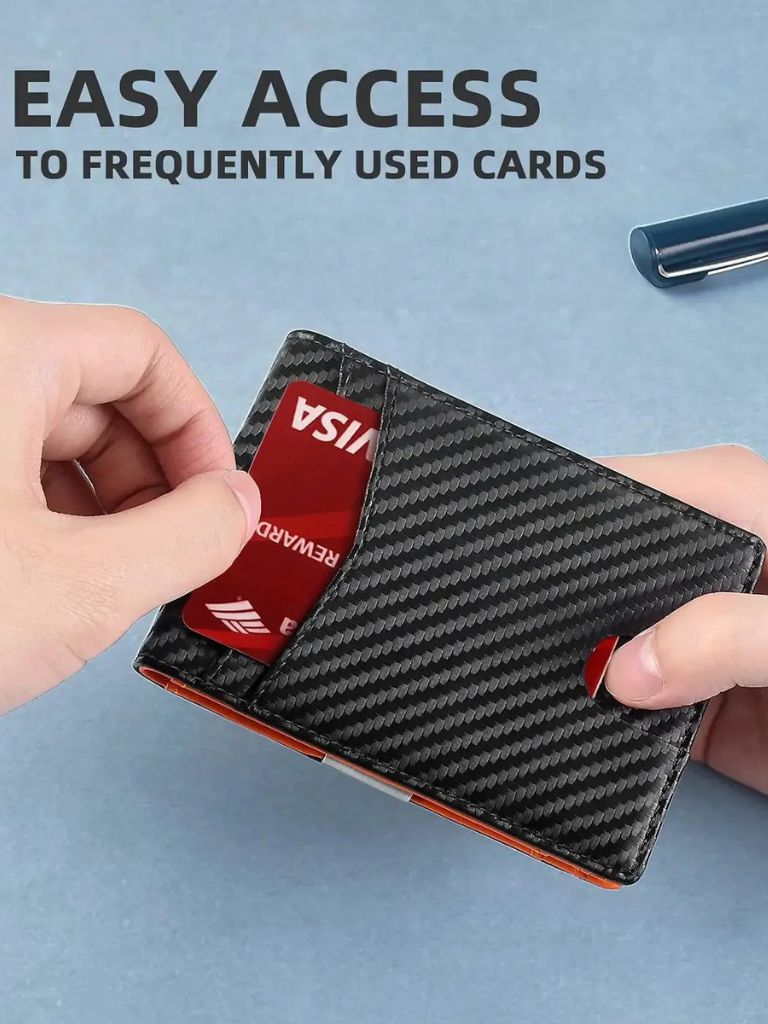 Koolstofvezel Anti RFID Minimalistische Portemonnee