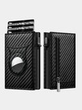 Carbon Fiber Portemonnee met Air Tag Houder RFID Blokkering