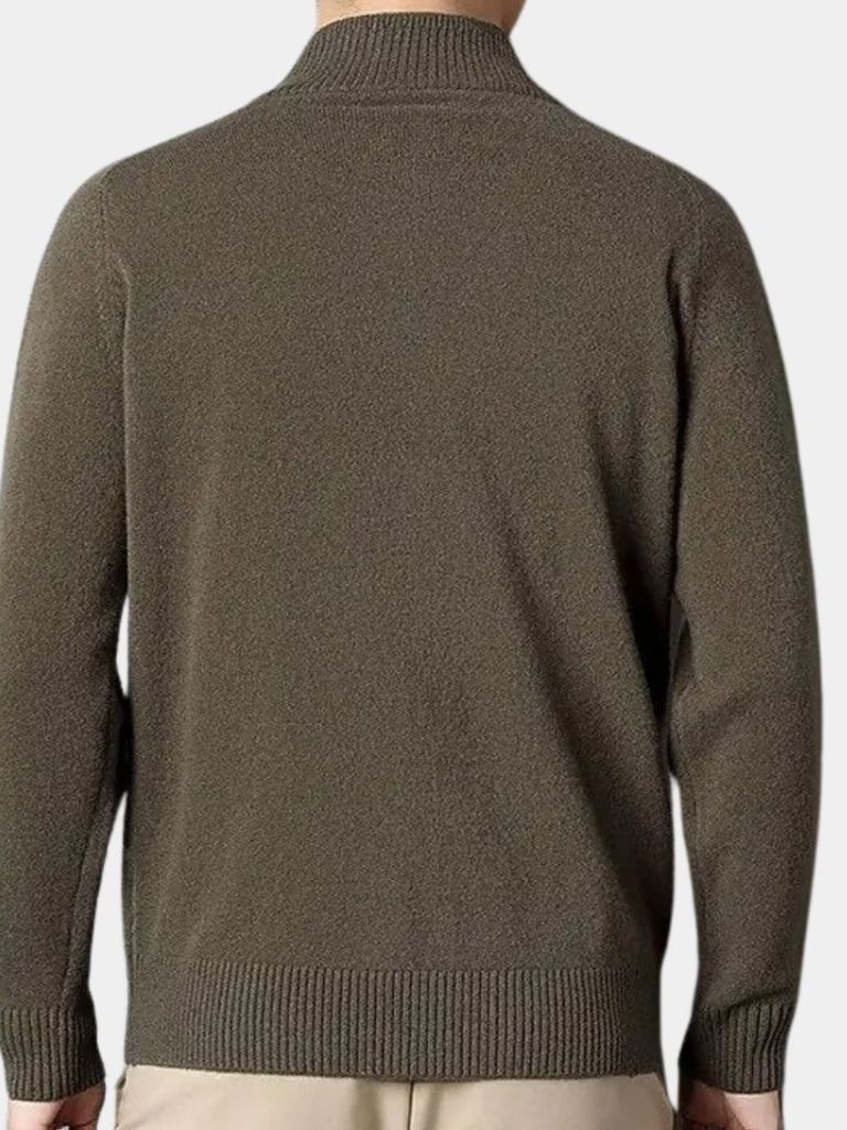Cashmere Zip Sweater Knit Turtleneck