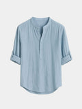 Casual Henley Nek Lange Mouwen T-Shirt