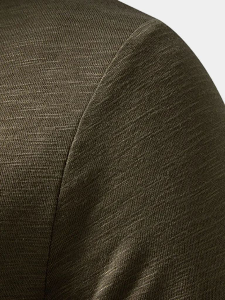 Henley Hals Lange Mouw T-Shirt