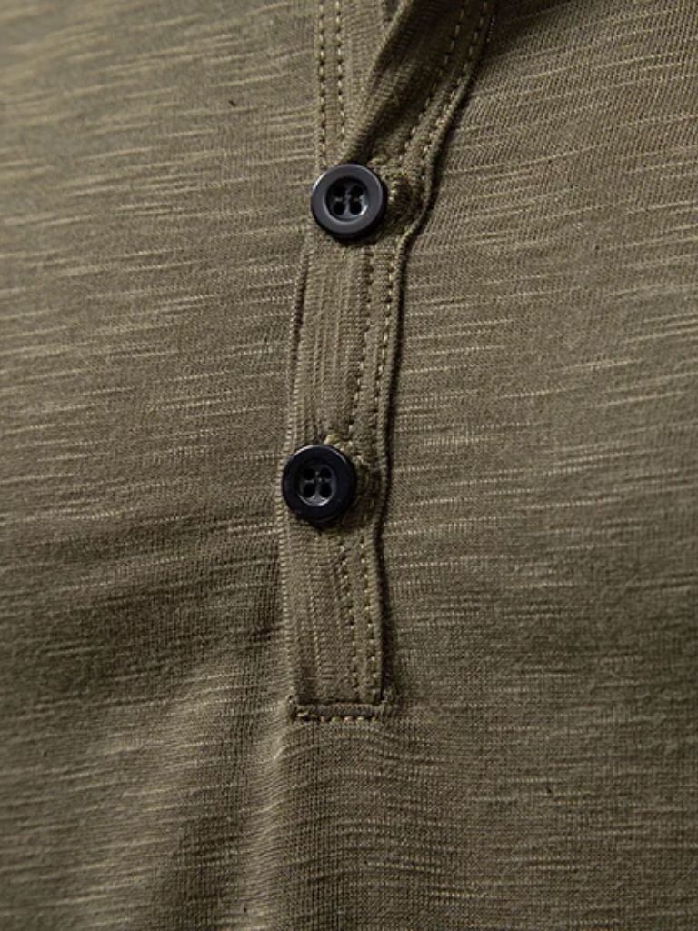 Henley Hals Lange Mouw T-Shirt