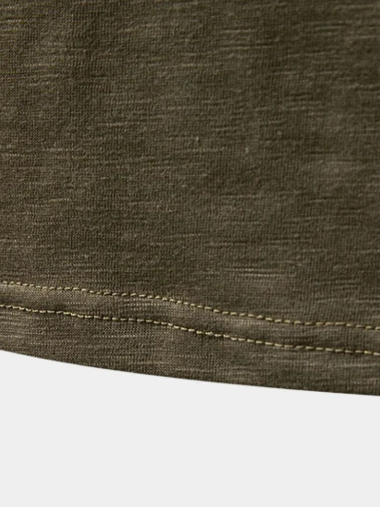 Henley Hals Lange Mouw T-Shirt