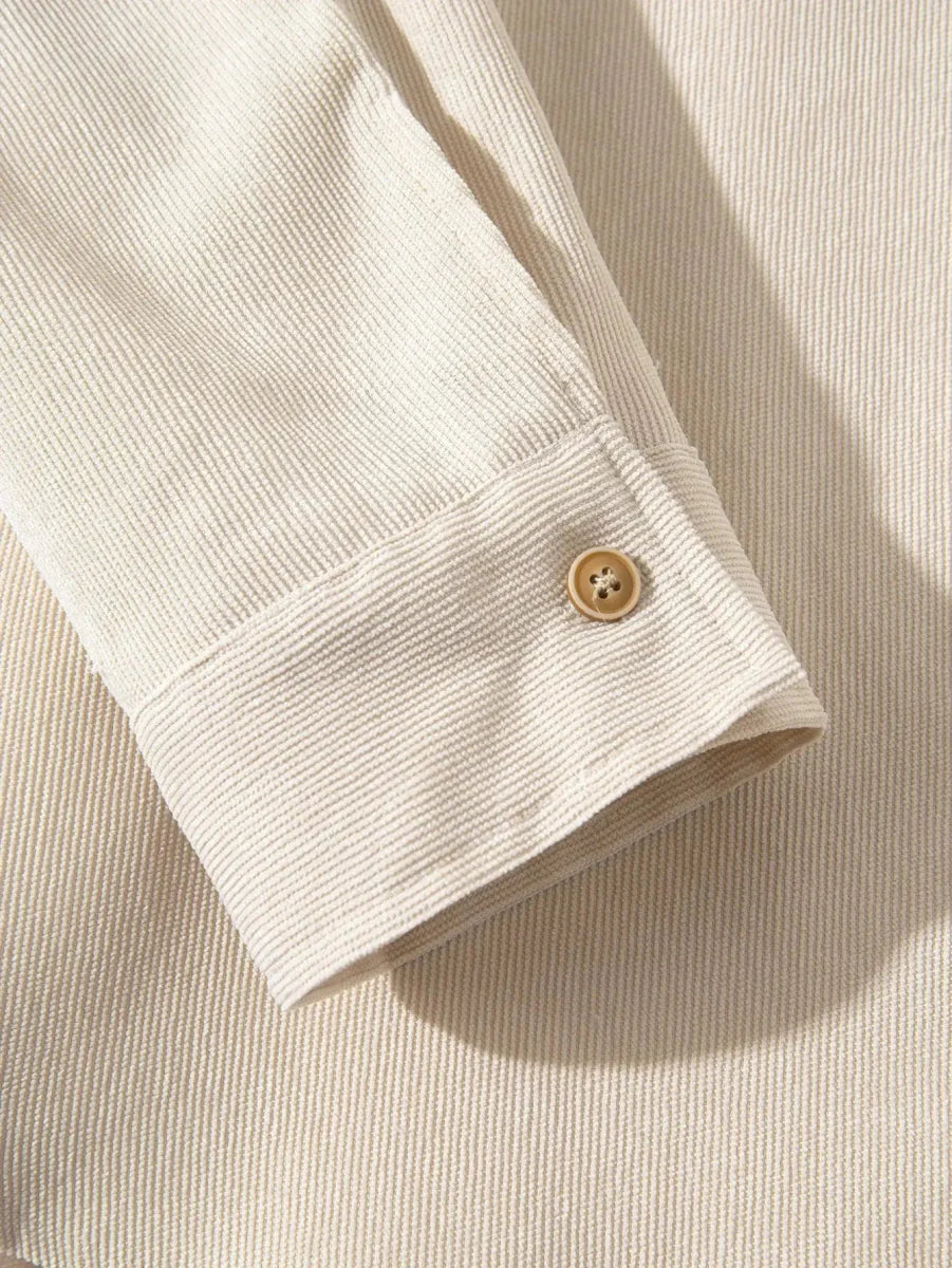 Casual Effen Corduroy Overhemd
