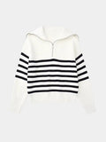 Casual Gestreepte Zip Up Sweater