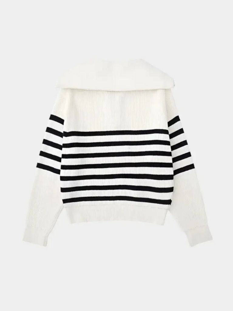 Casual Gestreepte Zip Up Sweater