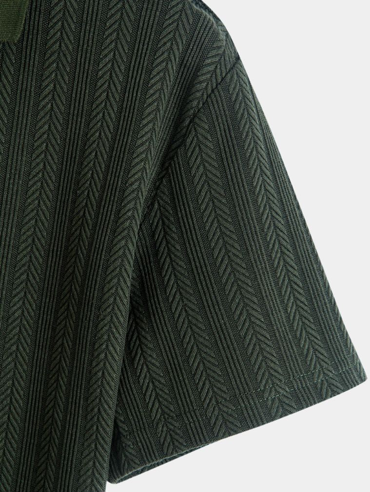 Cavalière Textured Quarter Zip Polo