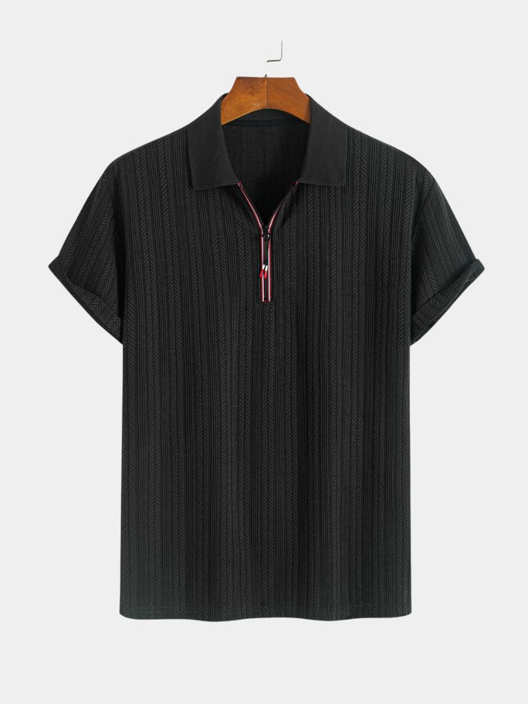 Cavalière Textured Quarter Zip Polo