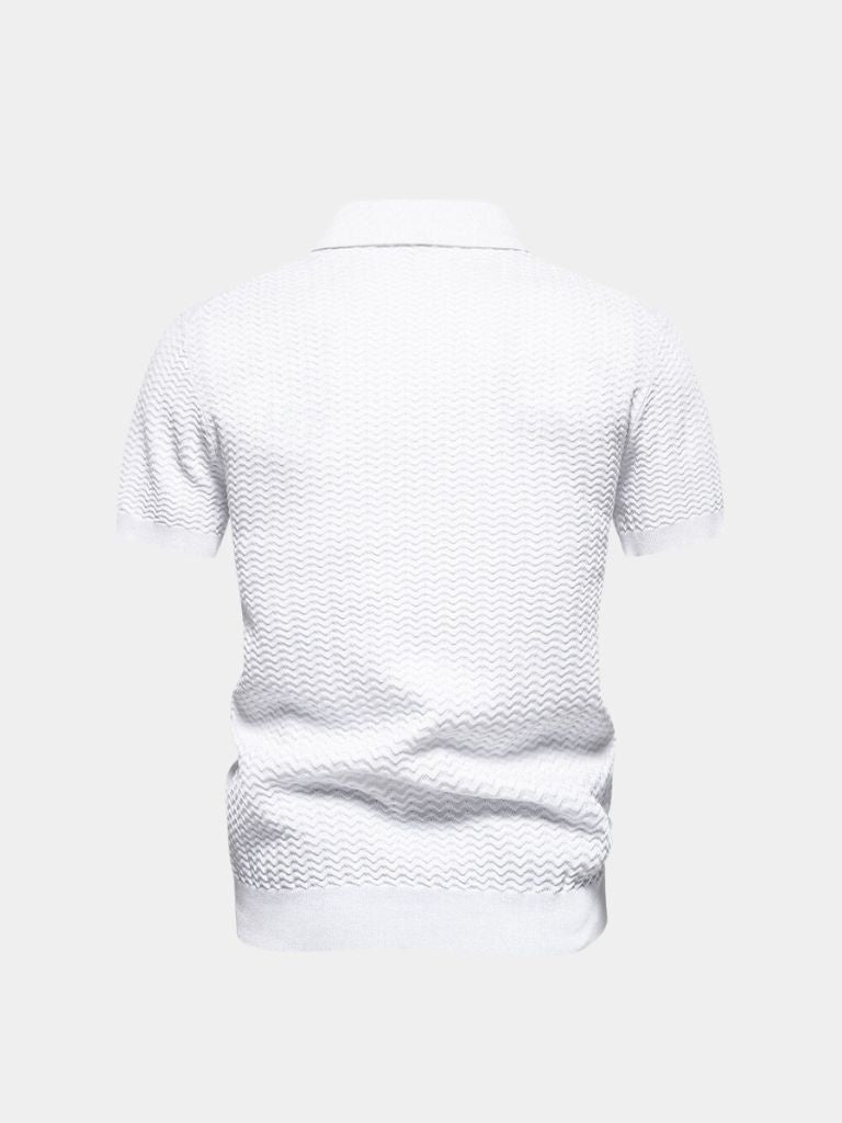 Classic Fit Kwart Zip Business Casual Korte Mouwen Polo