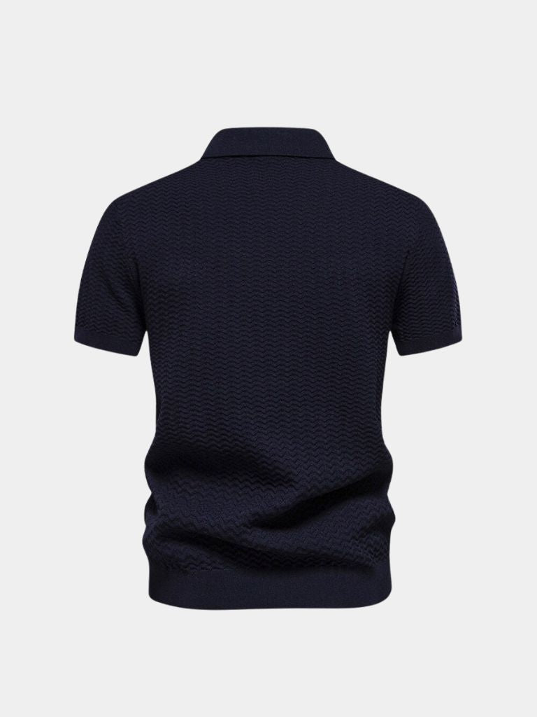 Classic Fit Quarter Zip Business Casual Korte Mouwen Polo