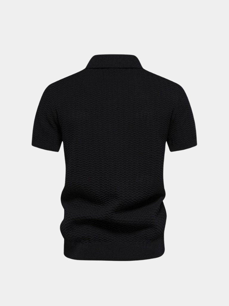 Classic Fit Quarter Zip Business Casual Korte Mouwen Polo