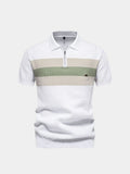 Classic Fit Kwart Zip Business Casual Korte Mouwen Polo