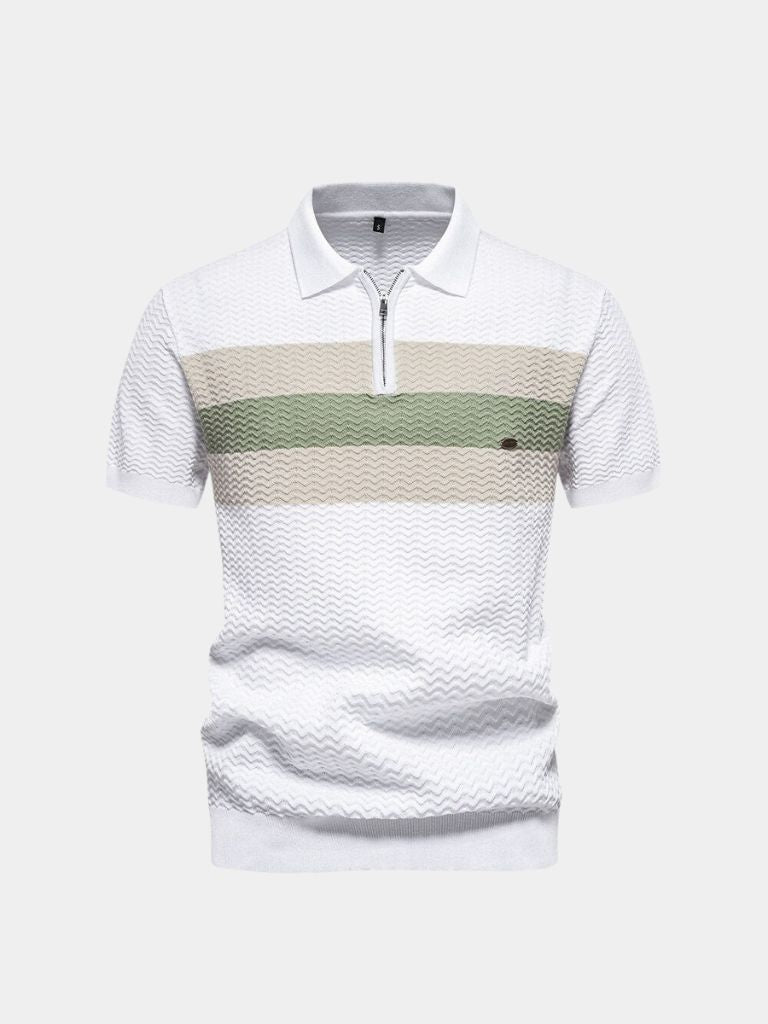 Classic Fit Quarter Zip Business Casual Korte Mouwen Polo