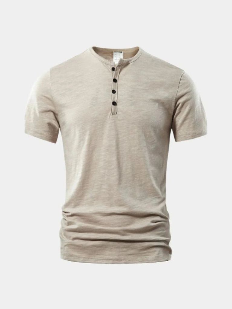 Essentiële Casual Henley Nek T-Shirt