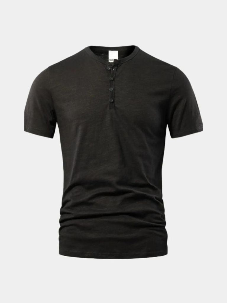 Essentiële Casual Henley Nek T-Shirt