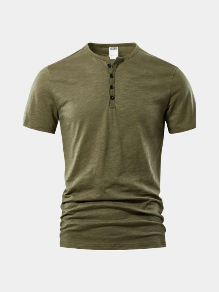 Essentiële Casual Henley Nek T-Shirt