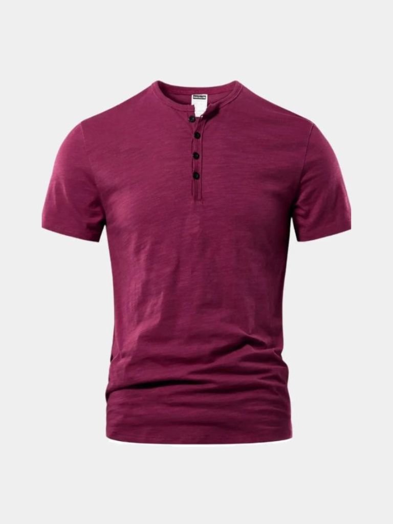Essentiële Casual Henley Nek T-Shirt