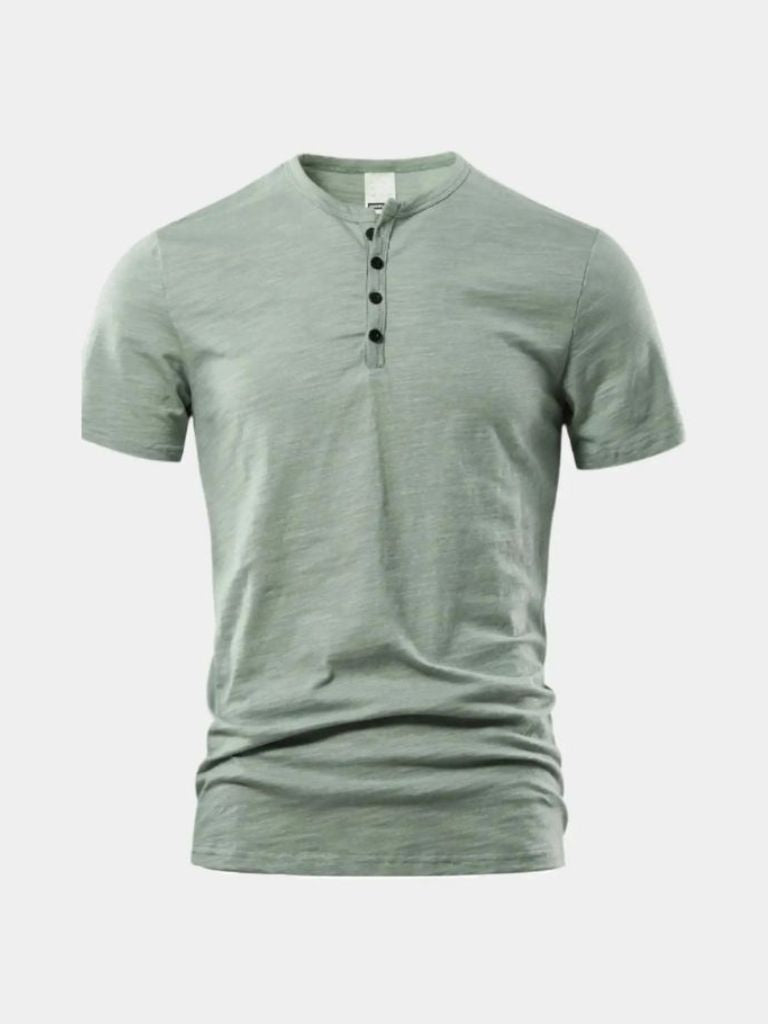 Essentiële Casual Henley Nek T-Shirt