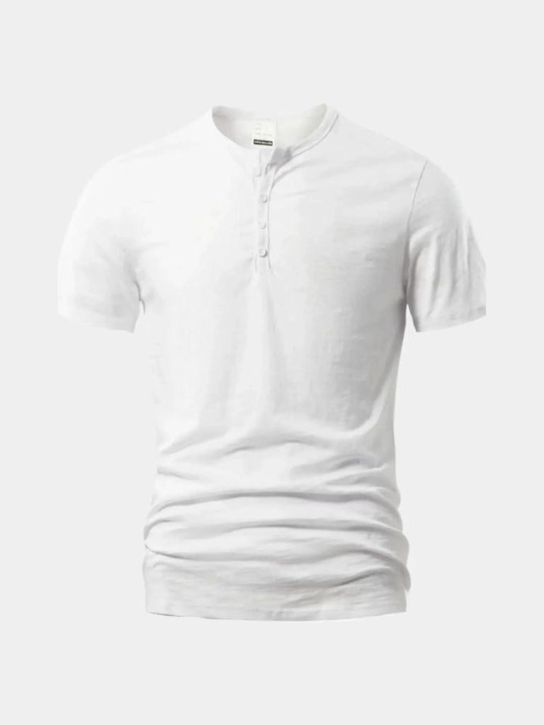 Essentiële Casual Henley Nek T-Shirt