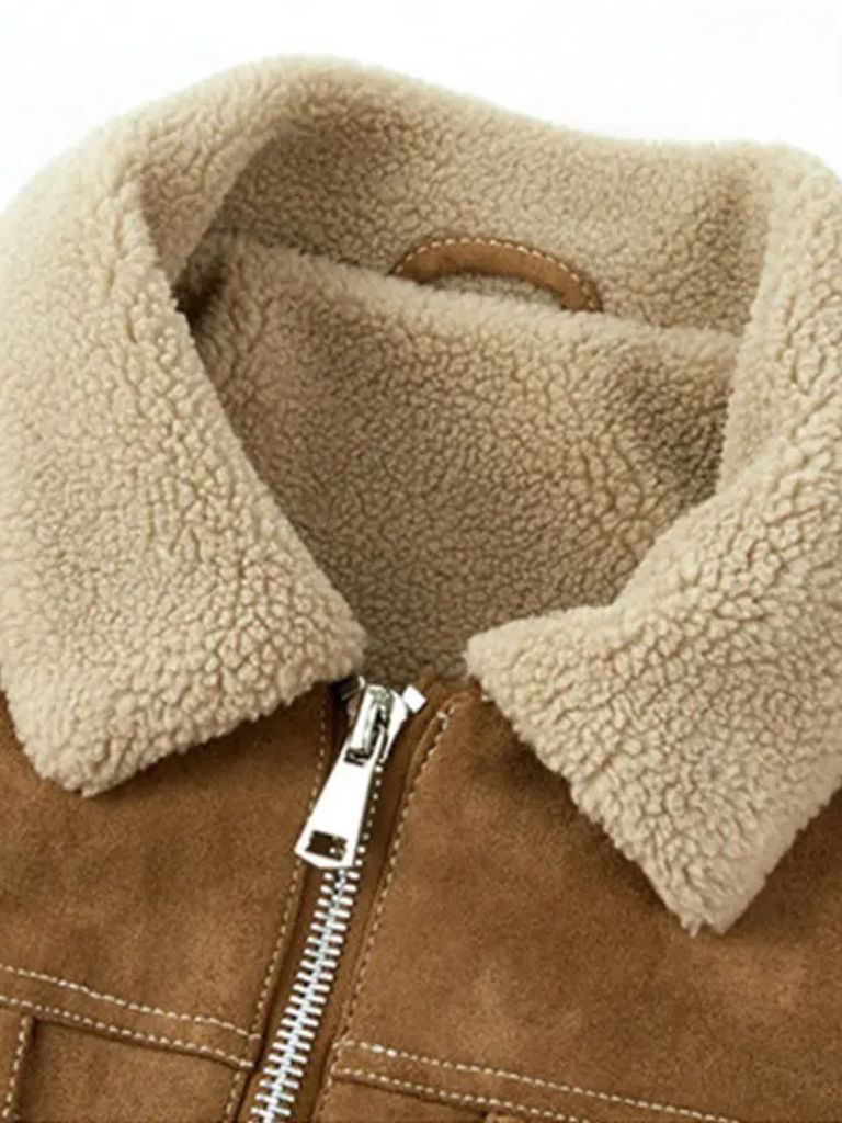 Essentiële Fleece Suede Jas