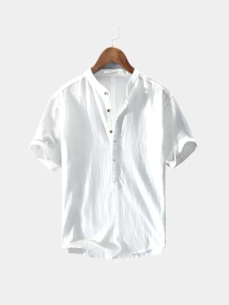 Essentiële Korte Mouwen Linnen Shirt