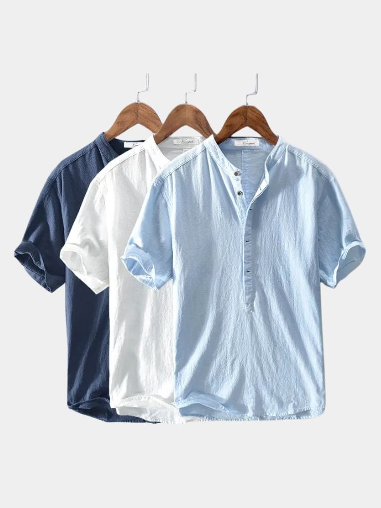 Essentiële Korte Mouwen Linnen Shirt