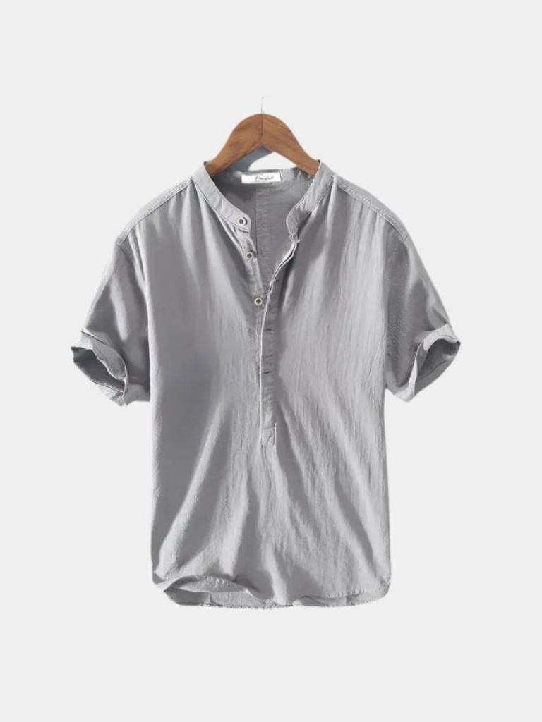 Essentiële Korte Mouwen Linnen Shirt