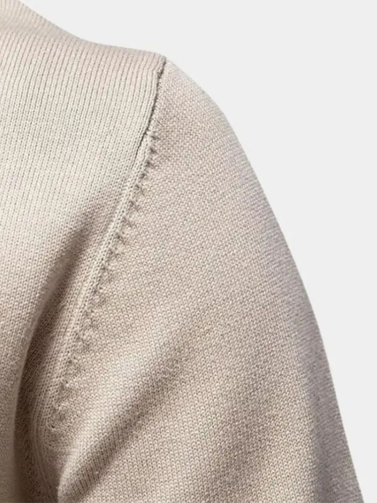 Half Zip Breigoed Effen Kleur Cardigan Trui