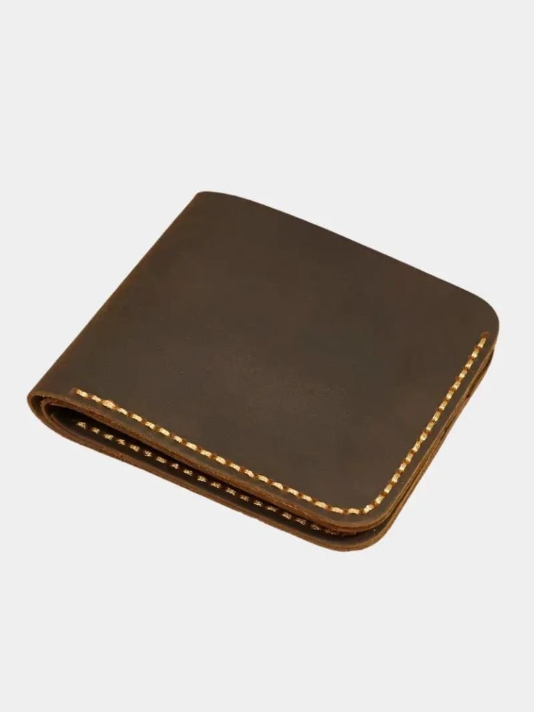 Handgemaakte Vintage Leren Portemonnee