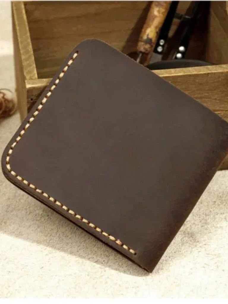 Handgemaakte Vintage Leren Portemonnee