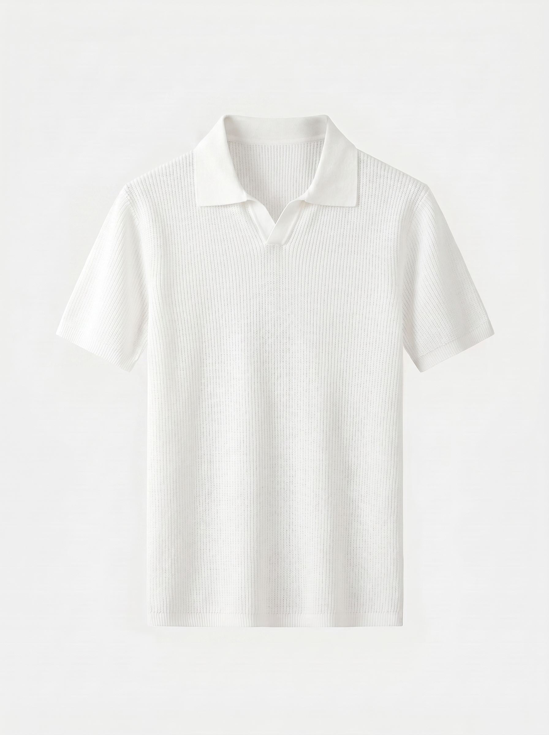 Casual Knitted Polo Shirt zonder Knopen
