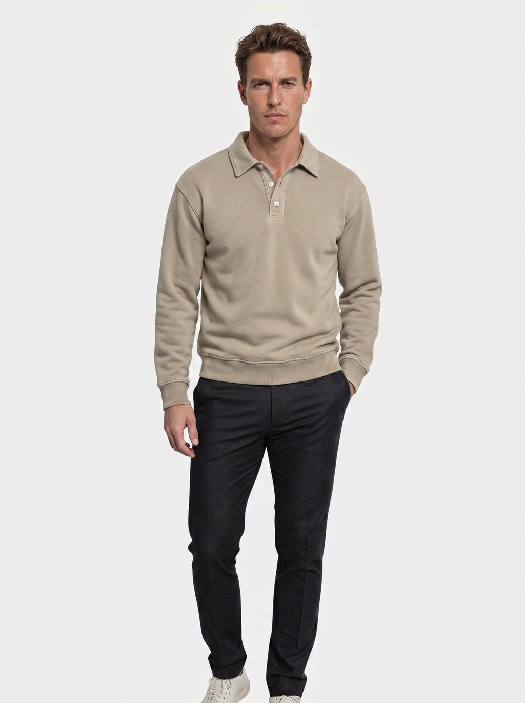 Canyon Mist Lange Mouwen Polo Shirt
