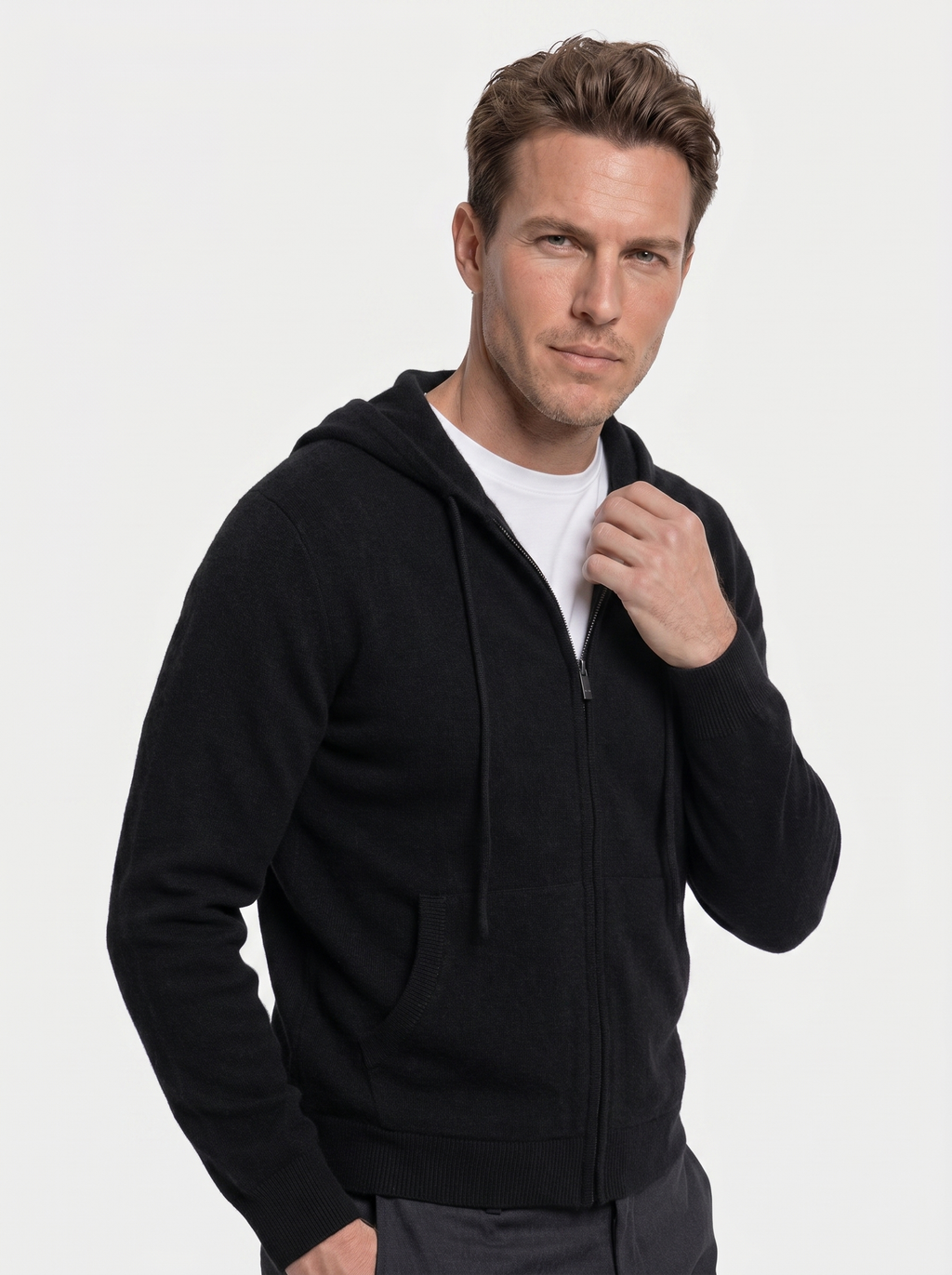 100% Merino Wol Rits Effen Kleur Trui
