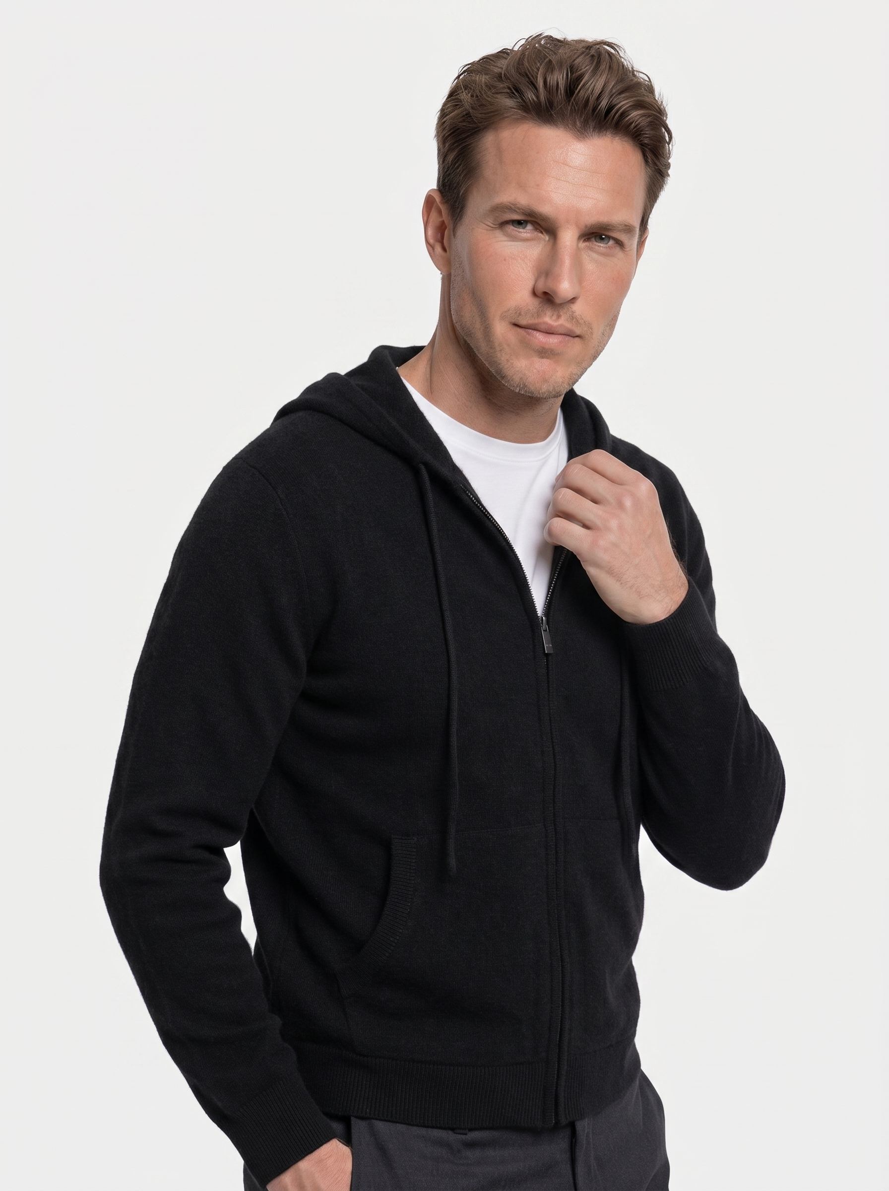 100% Merino Wol Rits Effen Kleur Trui