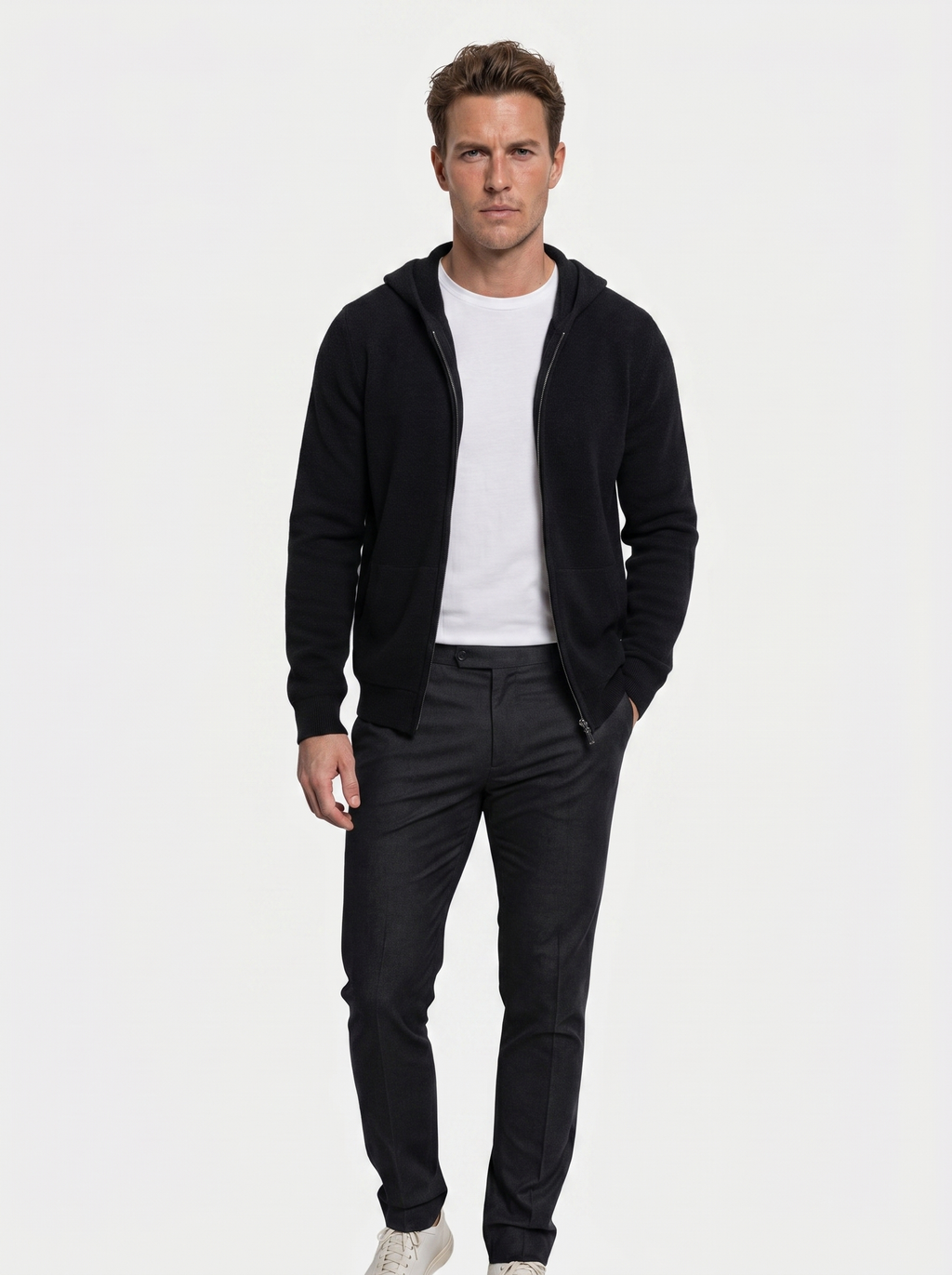100% Merino Wol Rits Effen Kleur Trui