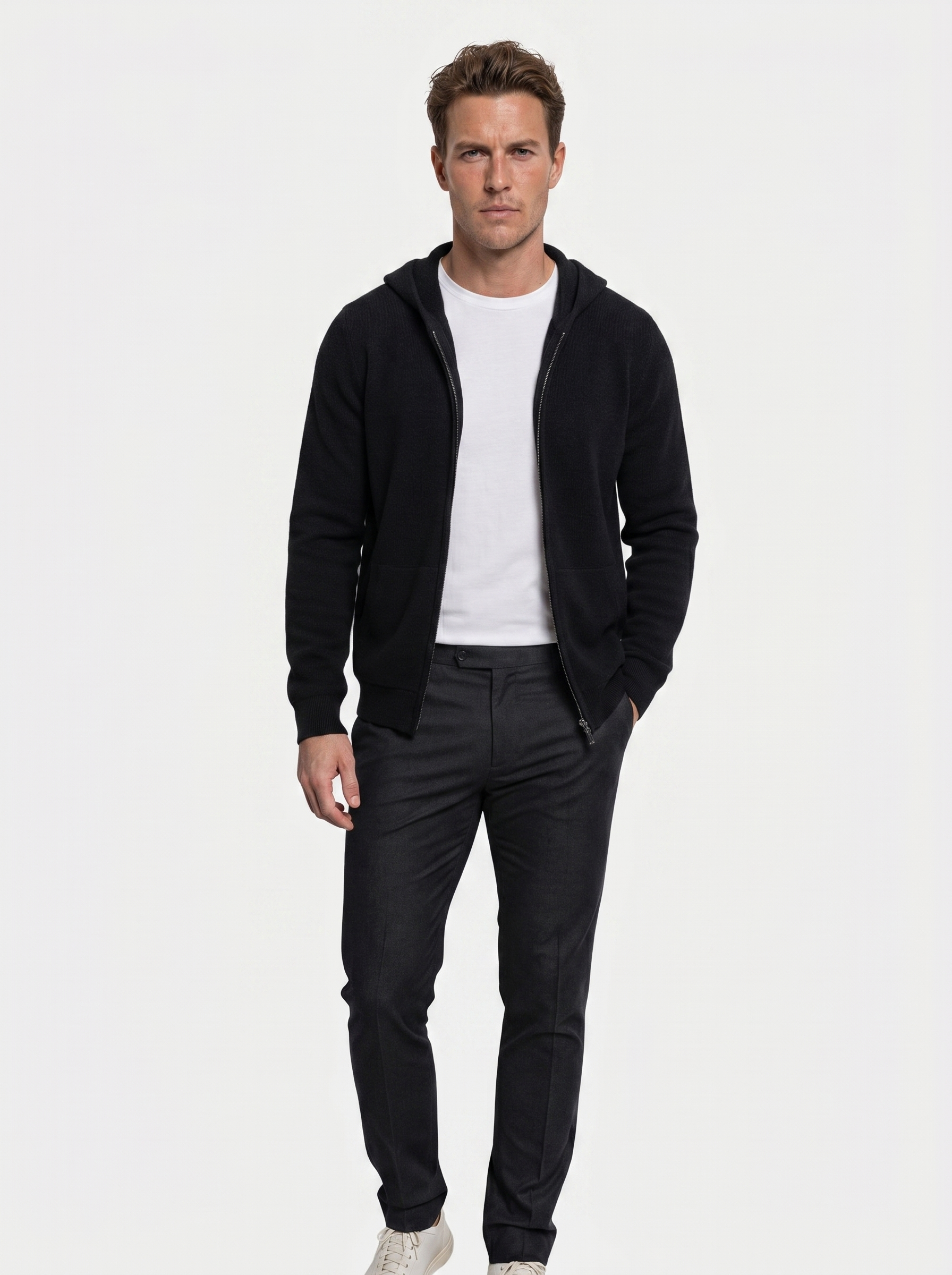 100% Merino Wol Rits Effen Kleur Trui
