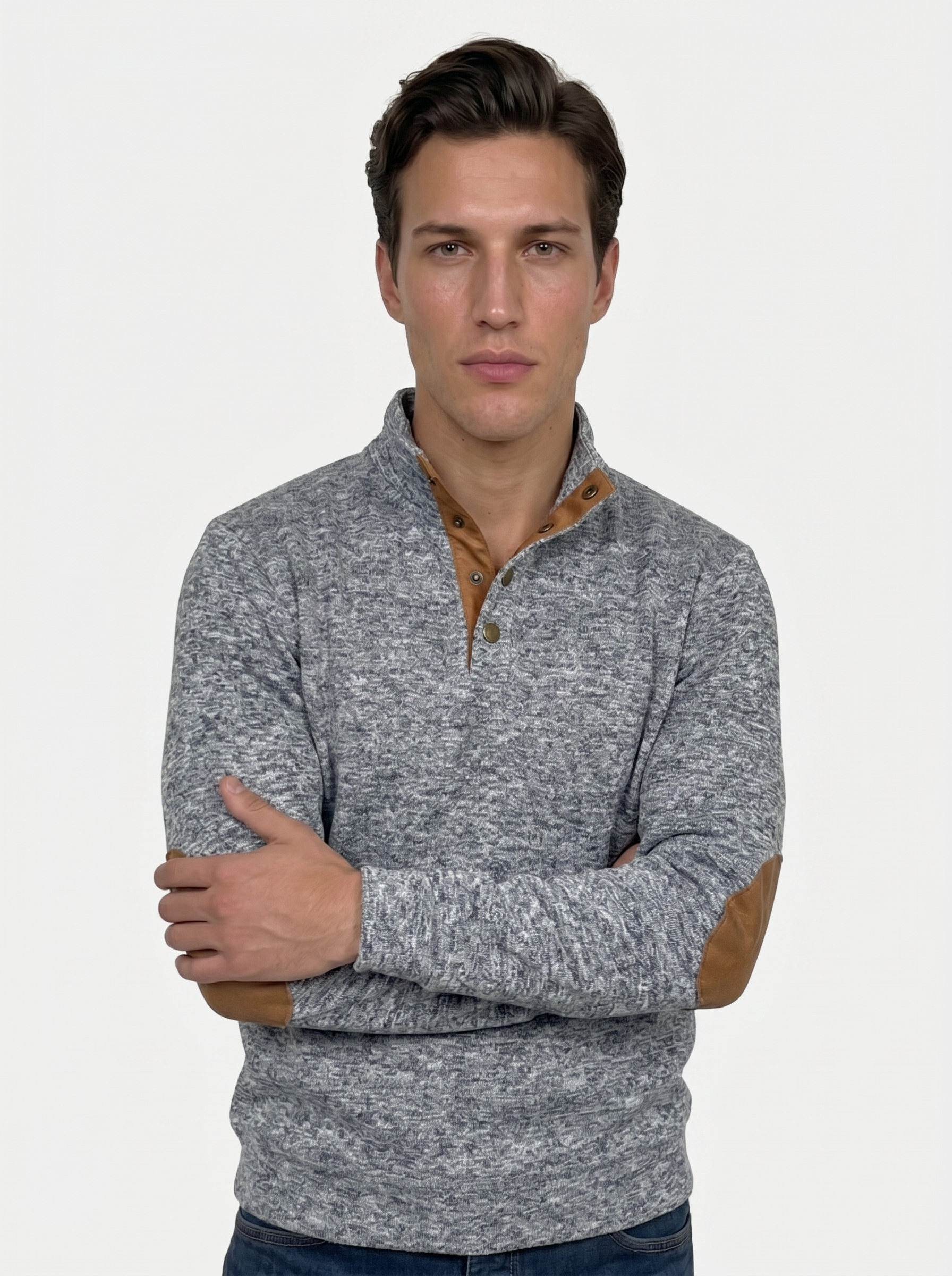 Lucien Heritage Elleboog Hoge Kraag Pullover