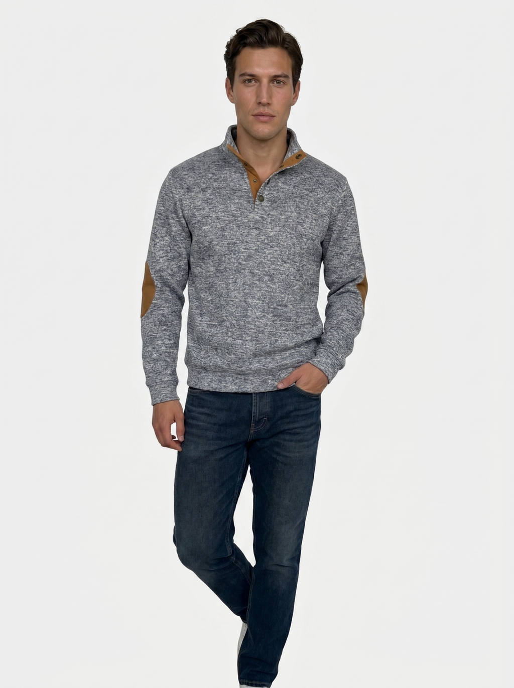 Lucien Heritage Elleboog Hoge Kraag Pullover