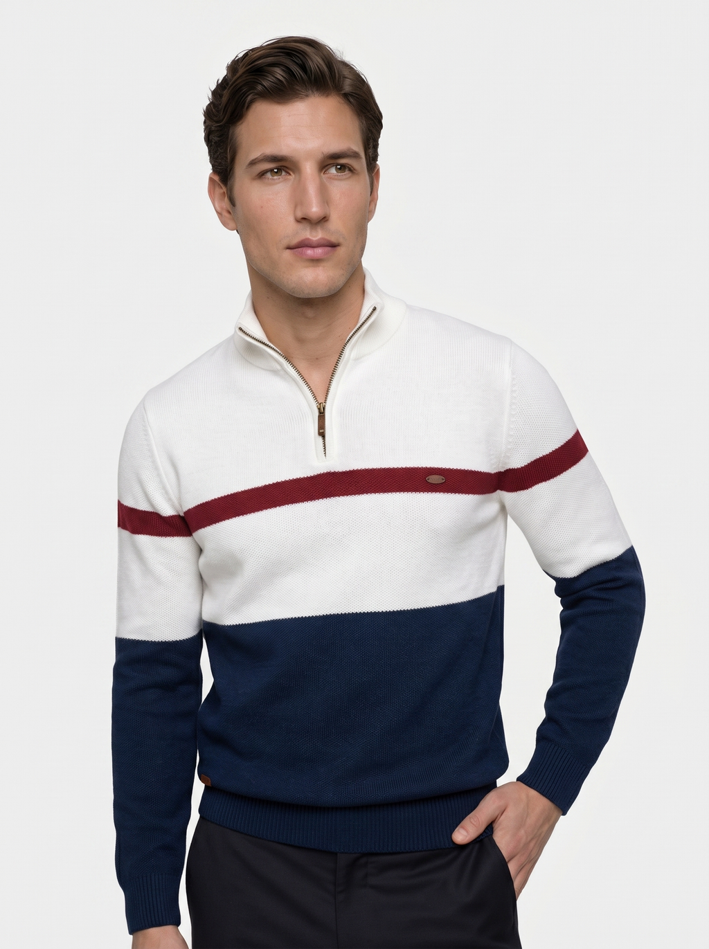 Quarter-Zip Trui - Cross & Crown