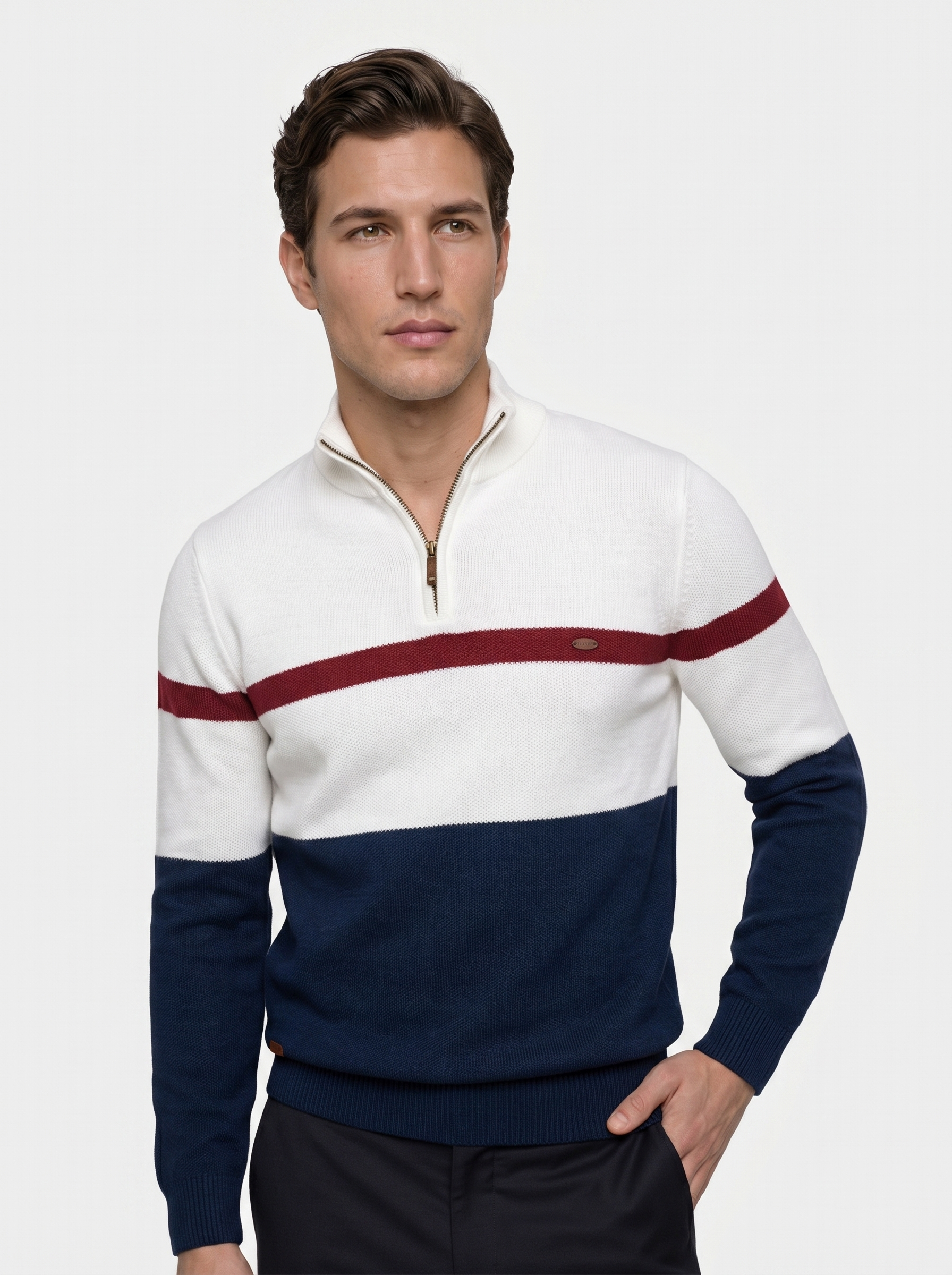 Quarter-Zip Trui - Cross & Crown
