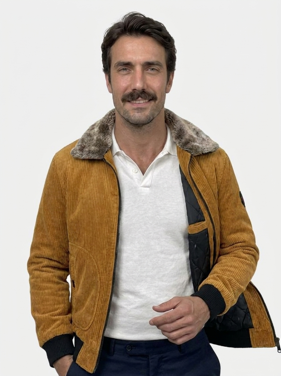 Thermische Windbreaker Corduroy Jacket